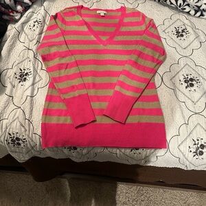 New York & Company Vibrant Pink and Gold V-Neck Sweater